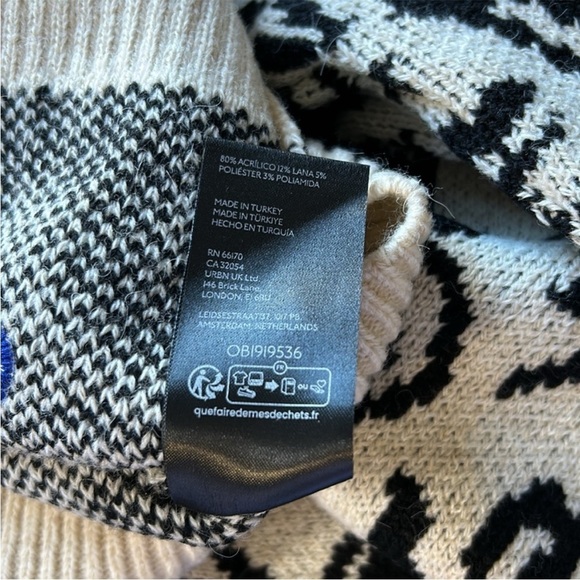 Anthropologie Floral Pop Embroidered Sweater BLUE MOTIF SZ S NEW - Picture 11 of 13